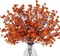 6 Pieces Fall Babys Breath Artificial Flowers Orange Gypsophila Bouquets, Bulk Real Touch Fake Silk Flowers for Fall Home DIY Floral Arrangement Thanksgiving Table Centerpiece Autumn Decoration